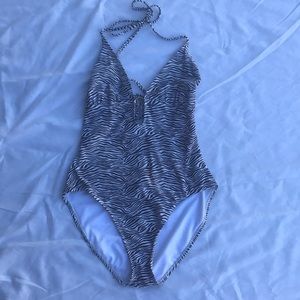 Zebra striped Old Navy one piece swimsuit